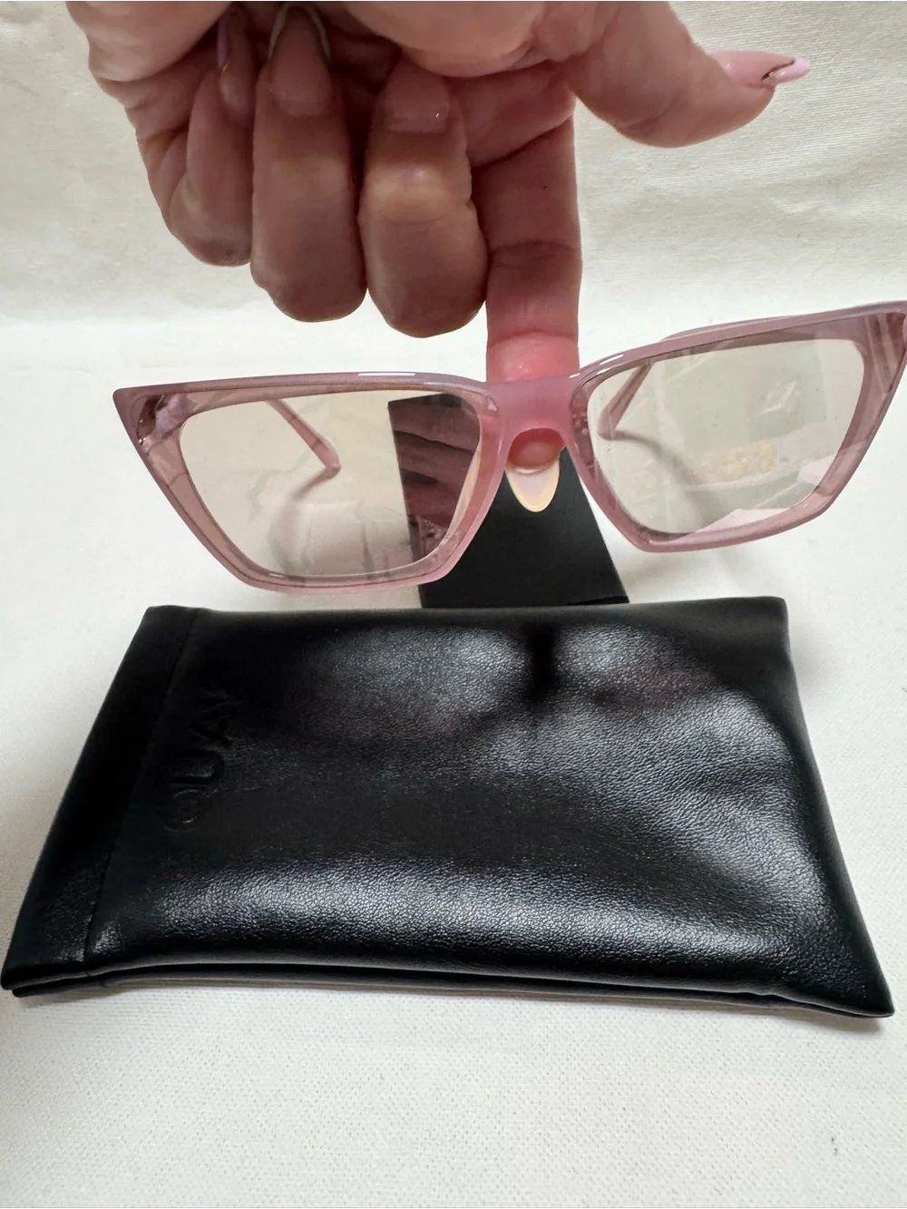 Quay Australia Translucent Pink Cat-Eye Sunglasses